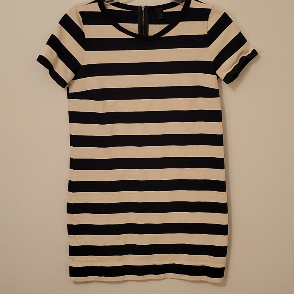 J. Crew T Shirt Striped Dress, Size X-Small